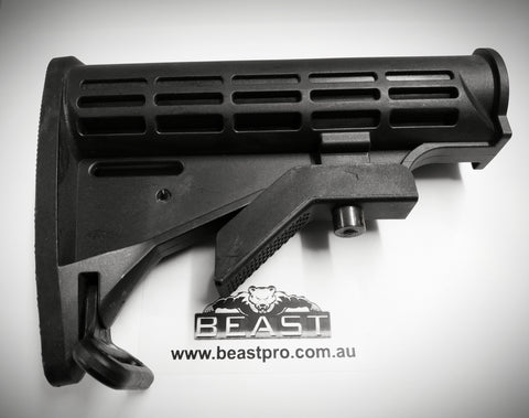 NYLON TACTICAL BUTTSTOCK (BLACK) : GEL GUN BLASTER FIT MOST