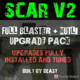 UPGRADED SCAR V2 BLASTER (290+fps) 2X UPGRADE PACKS (INSTALLED) + 11.1V + CHARGER + RIFLE BAG + MORE